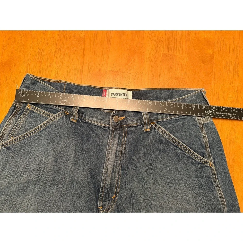 Levis Carpenter Shorts Mens 34 Blue Denim Baggy Skater Y2K Utility Work